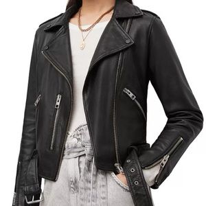 ALL SAINTS Balfern Leather Biker Jacket Size 2